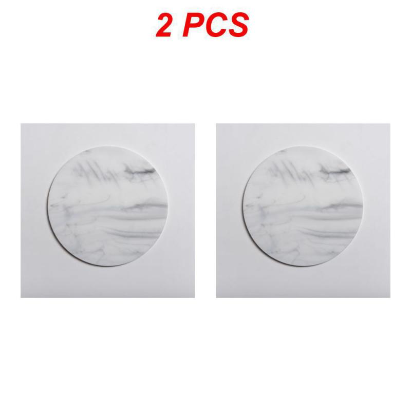 1/2pcs Acrylic Glass Non-slip Mat Gold Foil Waterproof Hotware Heat Insulation Round Tea Coaster Resin Table Mat Tray Posavasos