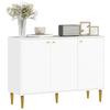 Elegant Two-Cupboard Sideboard - White/Gold-Tone