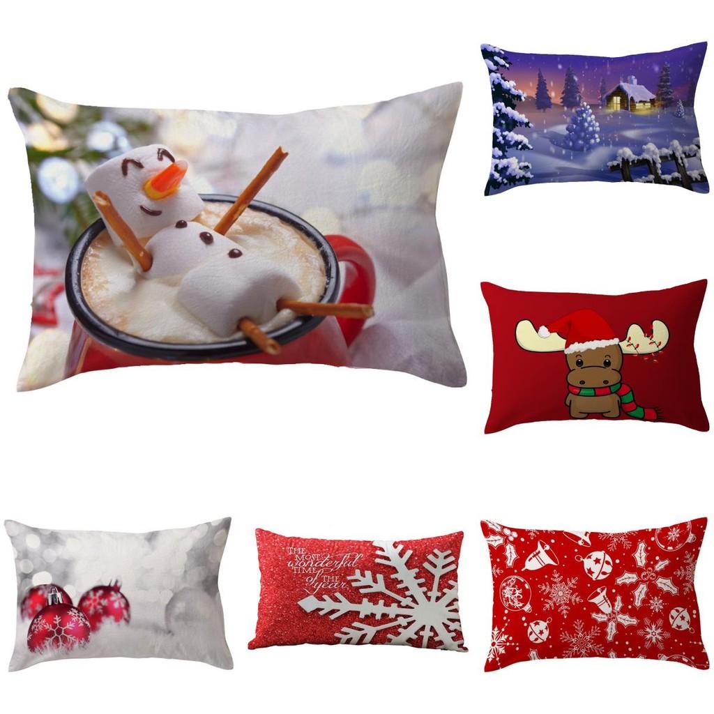 Cozy Christmas-themed Linen Pillow Cover For Indoor And Outdoor Spaces