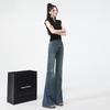 Spice girl high-waisted flared pants pure desire versatile women's jeans spring new thin versatile elastic horseshoe pants