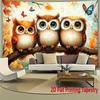 cute owl is perched on the branch Digital printing polyester wall tapestry suitable for use in living rooms bedrooms bars party