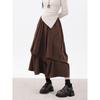 Pleated Corduroy A-Line Skirt