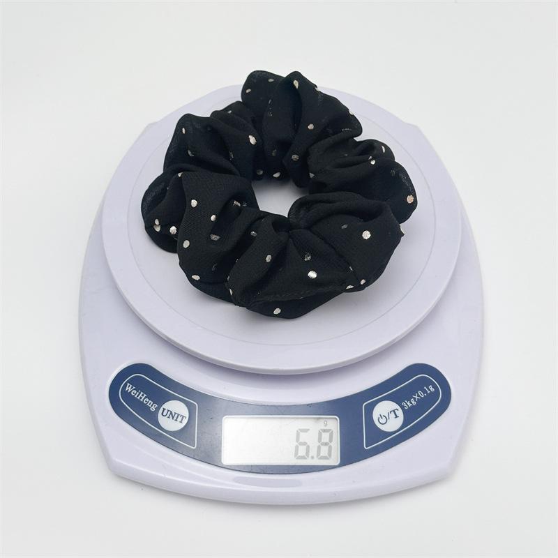 Sparkling Polka Dot Organza Scrunchie Fluffy Oversized Hair Tie For Romantic Evening Look Shimmering Starry Hair Accessory