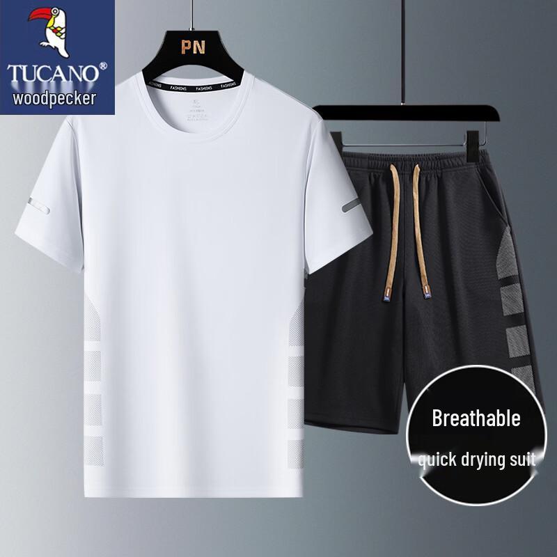 TUCANO Men s Summer Quick-Dry Ice Silk Sportswear Set 5XL