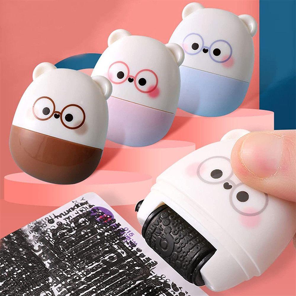 

Захист Mini Identity Cover Privacy Eliminators Express Confidential Seal Erase Роликові штампи рожевий