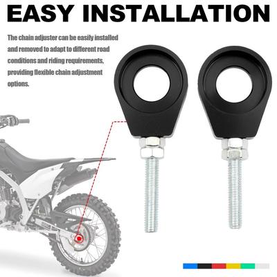 2 pièces Aluminium Modification Moto Pièces Tendeur de Chaîne Robuste Ajusteur Pit ATV