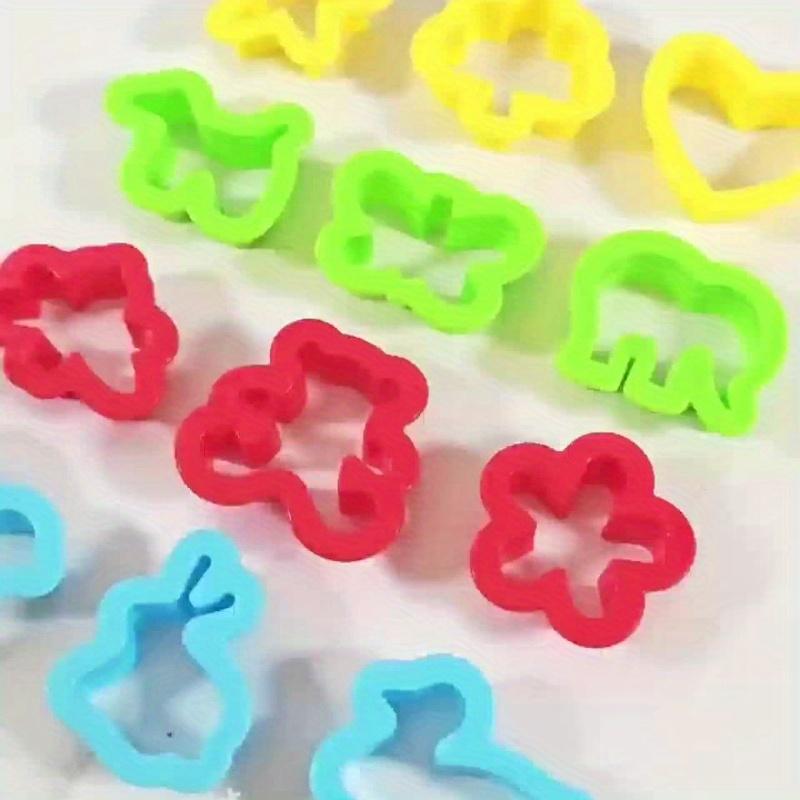 12pcs, Clay Tool Set, Soft Pottery Mold DIY Clay Cutter Clay Polymer Geometric Shape Mold, Multiple Colors Available.