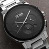 Hugo Boss 1513762 men's watch Silver strap Black dial 44 mm + box