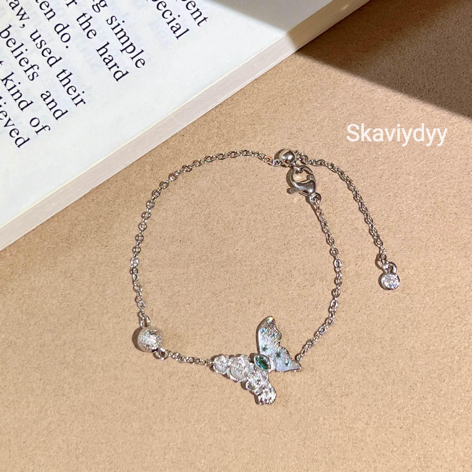 

Светящийся браслет-бабочка с бриллиантом Paraiba - Элегантные женские украшения