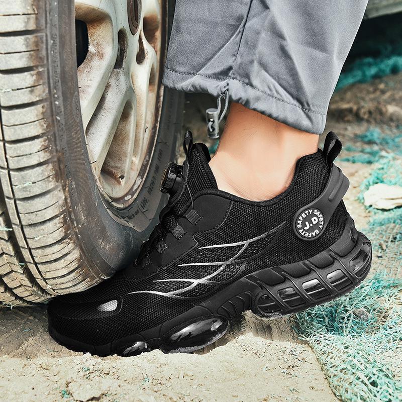 Trendy Unisex Lightweight Steel Toe Safety Shoes for Daily Logistics Work, Plus Size Available
