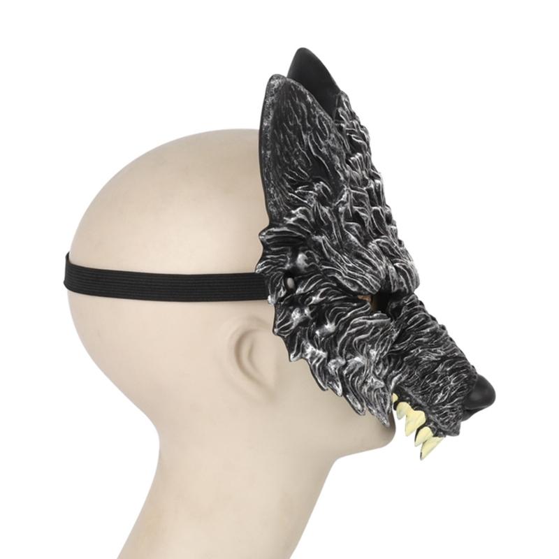 2/3Pcs Wolf Costume Set Wolf Tail Wolf Mask Gloves Set Halloween Christmas Fancy Party Costume Toys Animal Cosplay Props