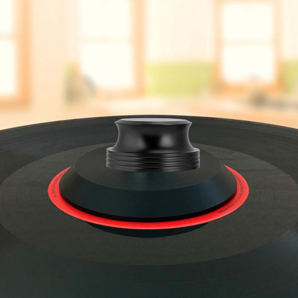 Durable Aluminum Record Weight Clamp for LP Vinyl Metal Disc Stabilizer (Black)