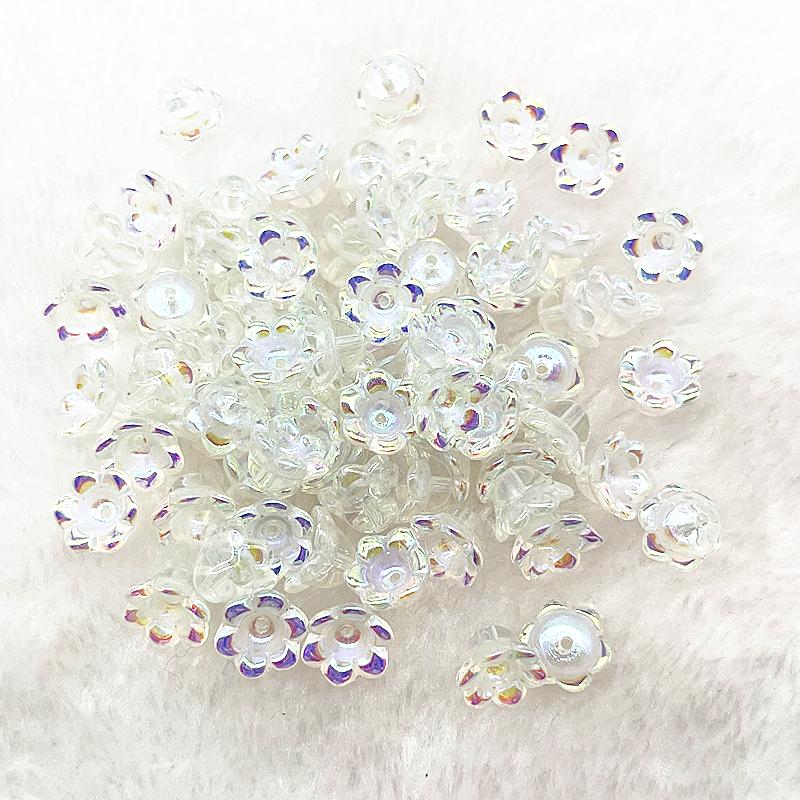 20pcs 7X12mm Colorful Bellflower Lampwork Beads Caps Glass Spacer Beads For Jewelry Making DIY Bracelets Hairpin Accessories