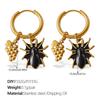 Christmas DIY pumpkin pendant earrings stainless steel gold-plated oil-dripping temperament versatile jewelry women