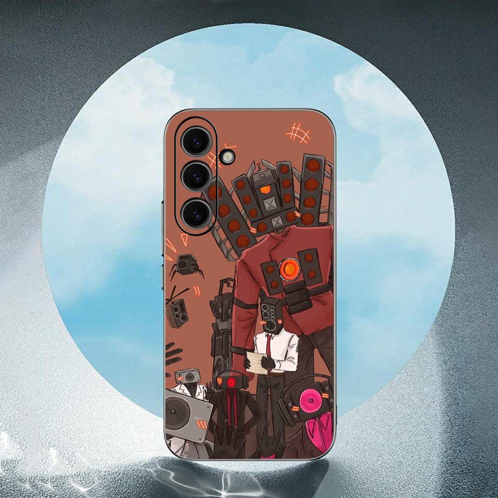 S-Skibidi T-Toilet For Samsung Galaxy S23 S24 S25 Ultra S22 Plus S21 Black Soft Case Waterproof Soft Case