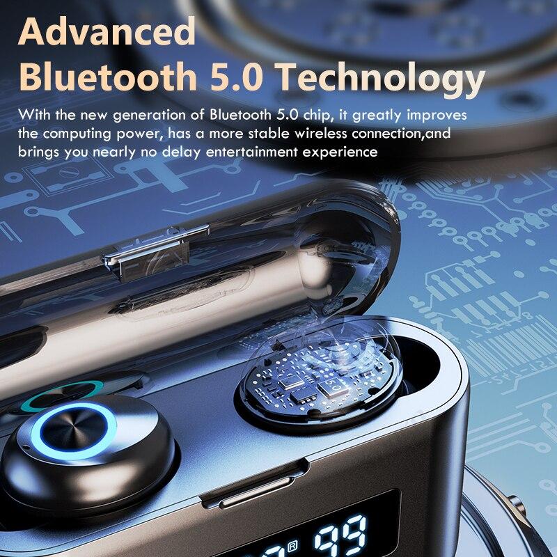 Cuffie wireless 2200Mah Custodia di ricarica Sport Auricolari impermeabili Auricolari  5.0 compatibili Bluetooth Auricolari Cuffie con microfoni acquista in modo  economico — spedizione gratuita, recensioni reali con foto — Joom