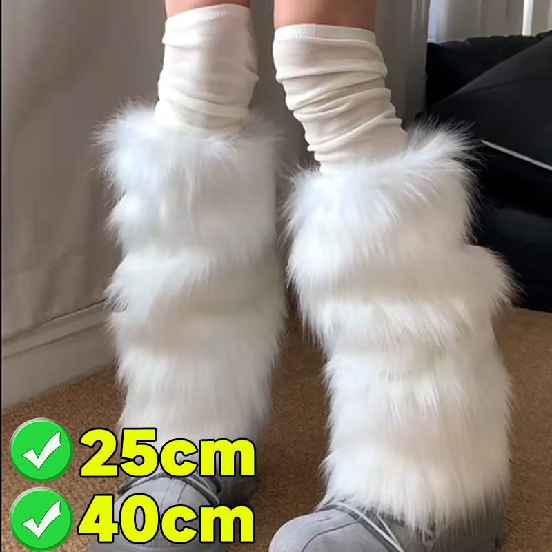 1/2pairs New Winter Plush Fluffy Arm Warmer Warm Stretchy Boots Cover Japanese Y2k Fur Leg Warmers Lolita Long Socks for Women