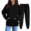 Women's Solid Color Sweatshirt Set (sweatshirt + Sweatpants)