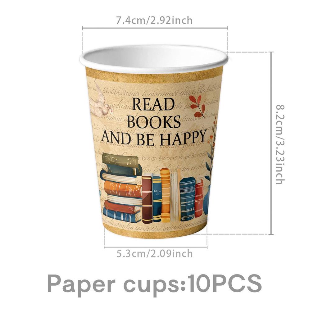 Retro Books Themed Party Supplies: Paper Plates, Napkins, Book Club Tableware & Event Decorations