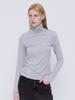 Leusejiem Soft Wool Tencel Turtleneck T-Shirt - Lightgray