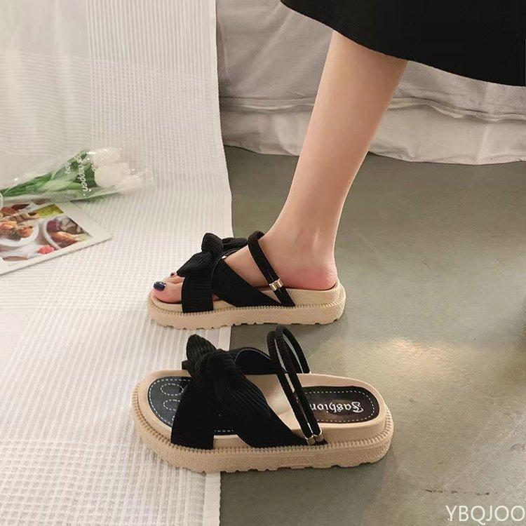 Fashion Sandias  Internet Hot with Skirt Summer Fairy Style 2025 New Style Fashion Student Platform Roman Lady Sandal Flat Shoes