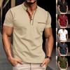 Herren Quick-Drying Lässiges Henley-Polo-T-Shirt - Amerikanischer Stil, Kurzarm, Sommerneuheit