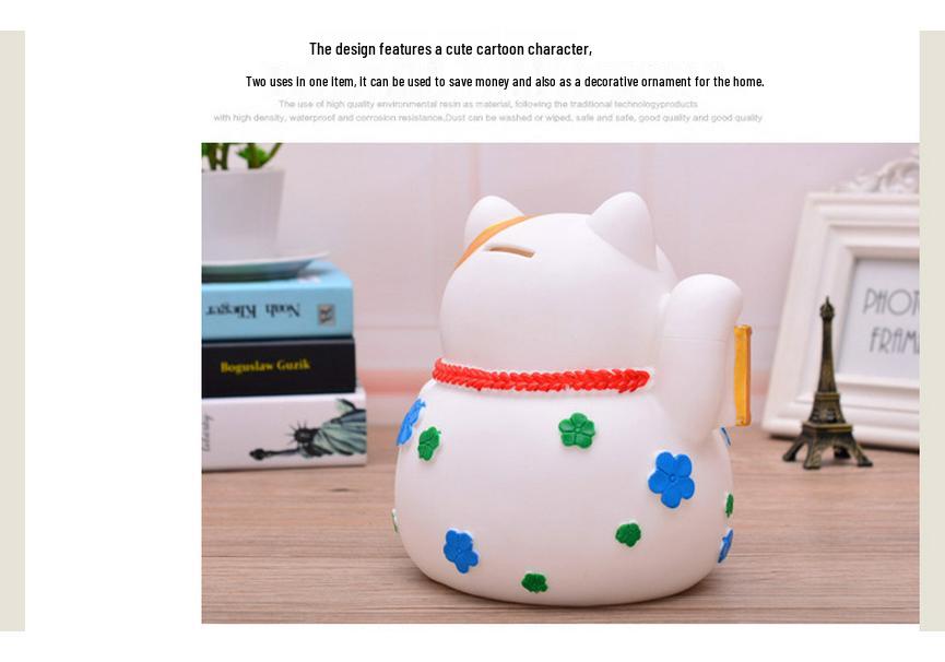 Lucky Cat Silicone Piggy Bank - Large Capacity, Anti-Drop Coin Box, Perfect New Year Gift