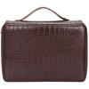 Pen Case Large Capacity 200 Slots Pencil Holder 4‑Layer Zipper Classified Storage PocketBrown