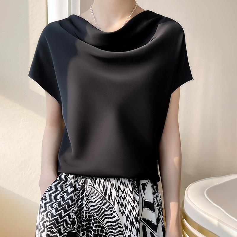 Summer 2025 Women's Stacked Collar Slim Fit T-Shirt Camisole