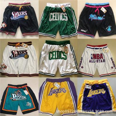 Shorts de Basketball pour Homme Coton Performance Sportswear Couleurs d'Équipe NBA Coupe Ample Entraînement Salle de Sport