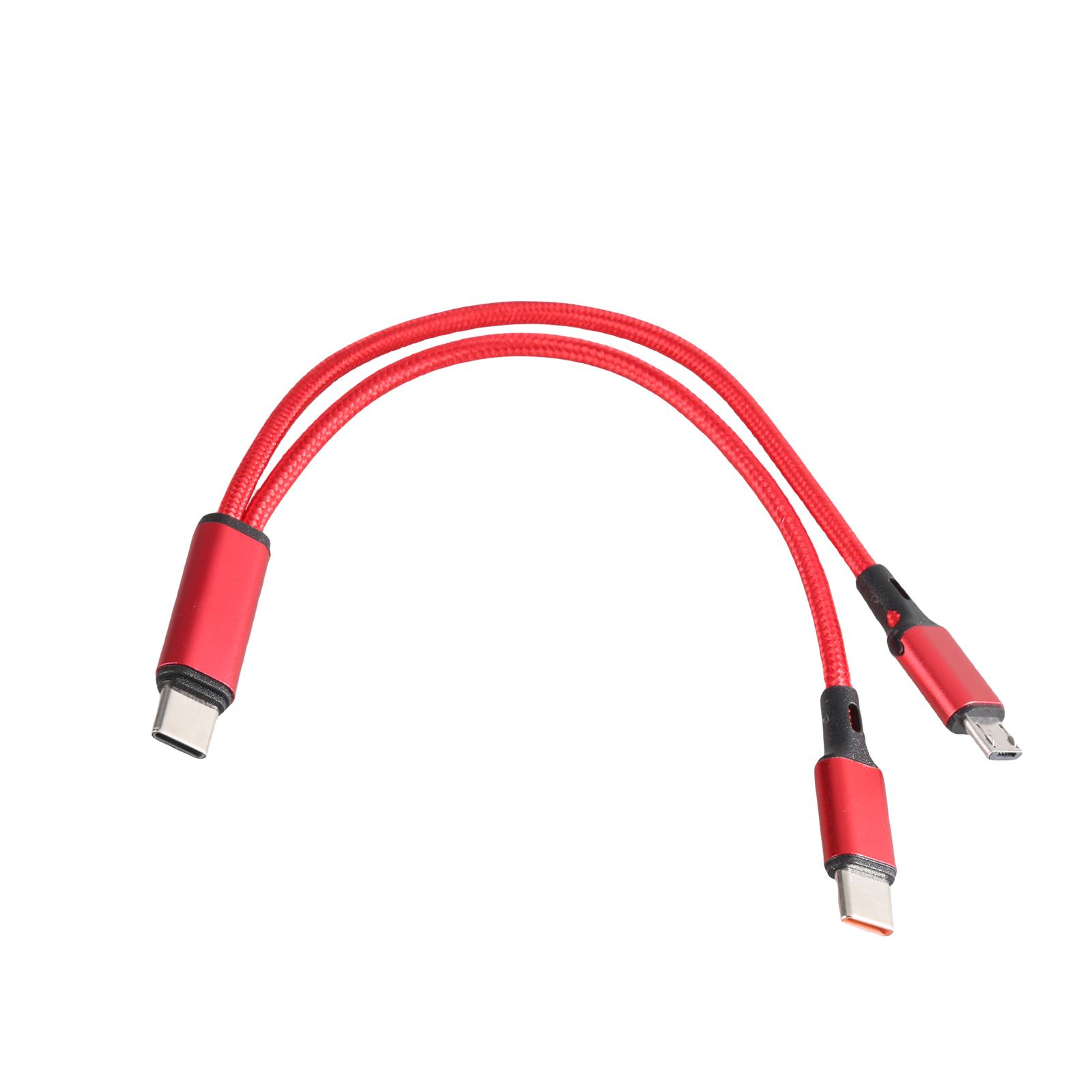 

Кабель для зарядки нескольких устройств, нейлоновый оплетенный Type C для Android и порта Type C, кабель синхронизации данных, поддержка быстрой зарядки 120 красный