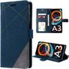 Protective Case - E.F.CONNECTION - For Xiaomi Redmi A3 - Retro PU Leather - Shockproof - Card Holder and Stand