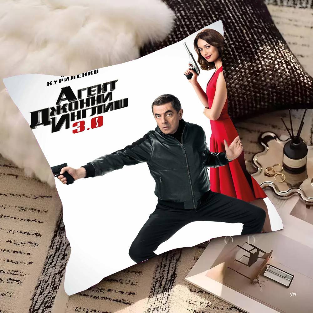J-Johnny English Movie Pillow Case Square Pillow Bedroom Sofa Leisure Comfort Cushion Car Living Room Home Decoration