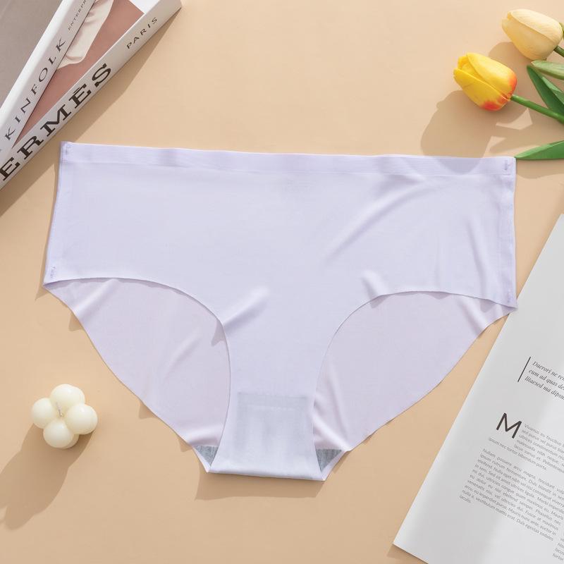 2025 Seamless Ice Silk Quick-Dry Triangle Panties - Women's Solid Color Spring Style Underwear