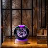 1pc 3D Laser Engraving Dragon Phoenix Auspicious Crystal Ball Night Light Modern Polished Glass Decoration Christmas H