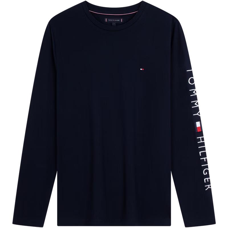 

Чоловіча бавовняна футболка Tommy Hilfiger з вишивкою, приталеного крою, з довгим рукавом