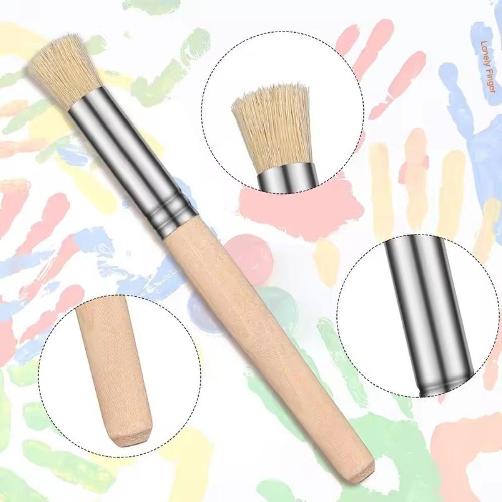 Bristle Hair Wooden Handle Stencil Paint Brushes Professional Painting Brush  Students Stationery
