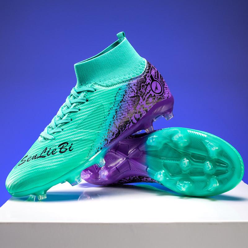 High Quality Youth Football Shoes with Anti Slip Wear-resistant Grass Professional Soccer Shoes TF/FG Comfortable Match Spikes