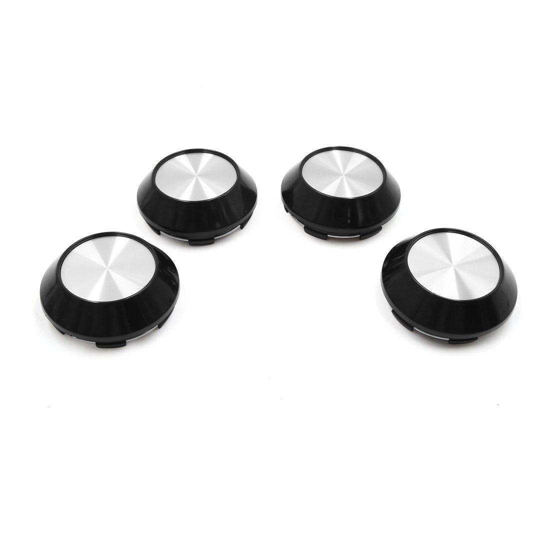 

uxcell Universal Wheel Center Caps, Compatible, Rust-Resistant, Plastic, Silver Tone, Black, 68mm Outer Diameter, 6 Clips, Pack of 4