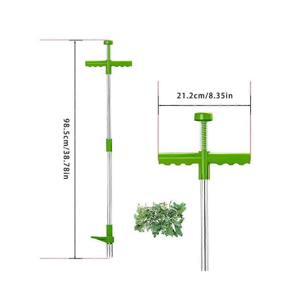 Effortless Stand-Up Weeder, Long Handle Weed Puller with 3 Steel Claws, Garden Lawn Root Remover Weeding Tool