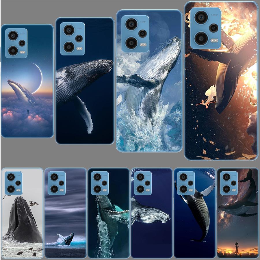 Whale Sea Giant Phone Case For Redmi Note 13 12 14 15 Pro Plus 13R 11 11T 11E 11S 10 Pro 10S 9 9S Cover Cell Clear TPU Capa Case