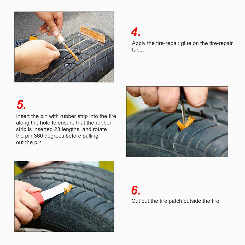 Buy T-Handle Tire Plug Kit Tyre Repair Tool Set To Fix Punctures