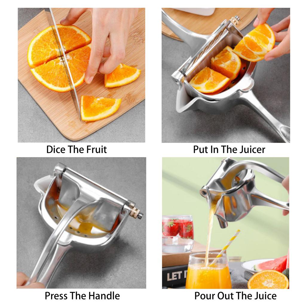 Storcator manual de lamaie, storcator manual cu presa manuala pentru suc cu filtru fin pentru nuci, lamaie lamaie, rodii, pepene verde, storcator de portocale argintiu