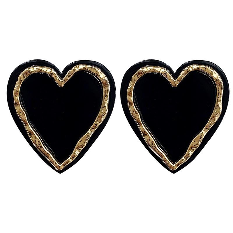 Korean Retro Black & White Checkerboard Stud Earrings: Unique & Simple Style