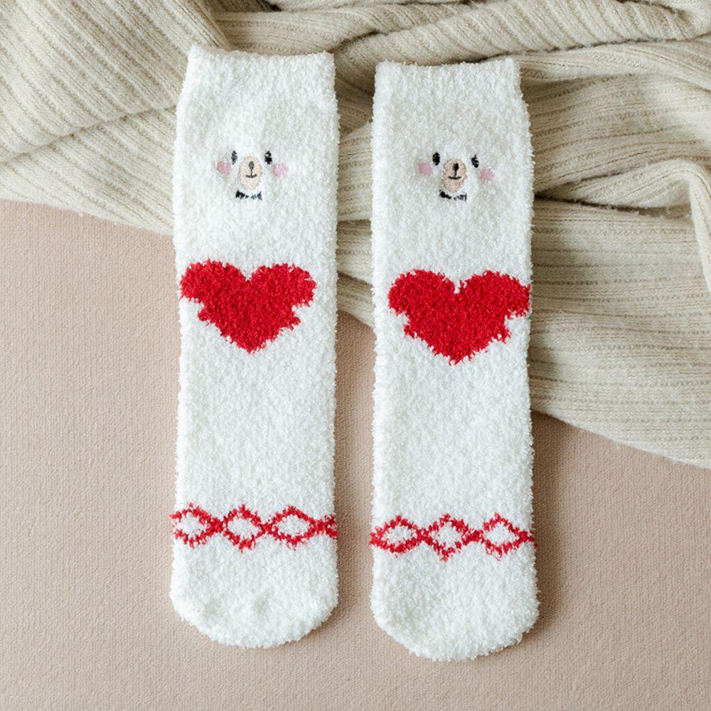 Fashion Design Korean Style Duck Deer Coral Fleece Socks Christmas Hosiery Women Socks Floor Socks