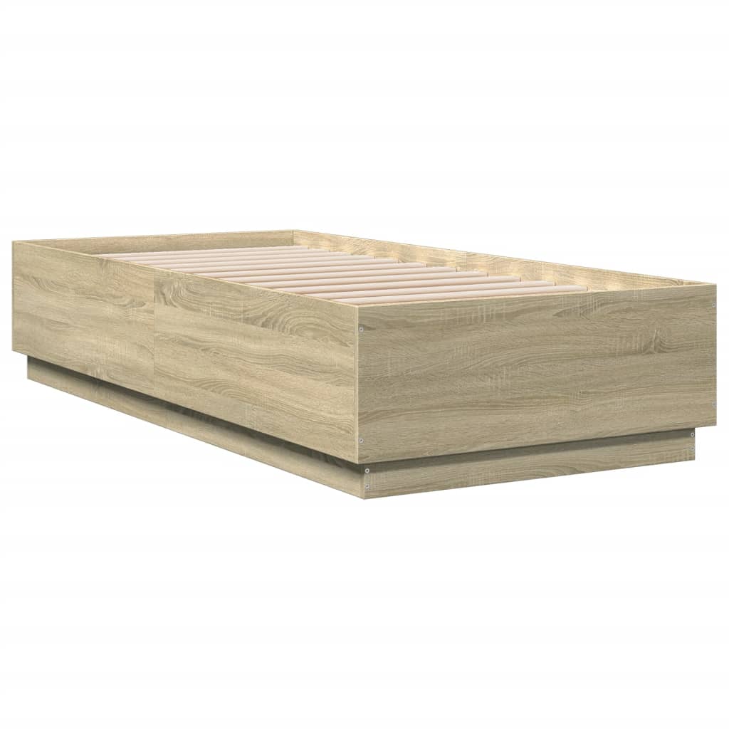 Vidaxl Rama Łóżka Z Led, Dąb Sonoma, 100X200 Cm