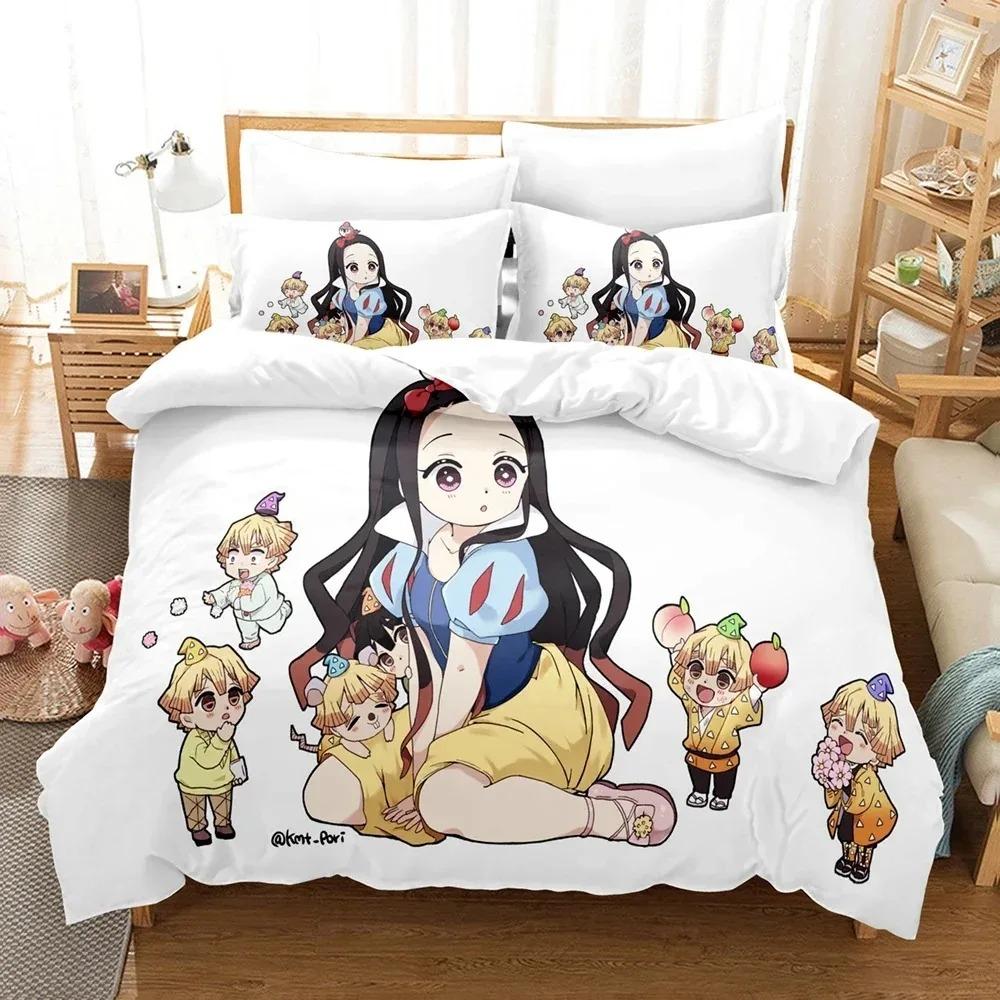 3D Anime Demon Slayer Kimetsu No Yaiba Bedding Sets Duvet Cover Set With Pillowcase Twin Full Queen King Bedclothes Bed Linen