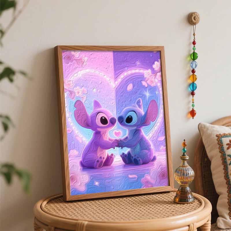 Disney Stitch oil painting hand painting coloring painting handmade diy home decoration gift