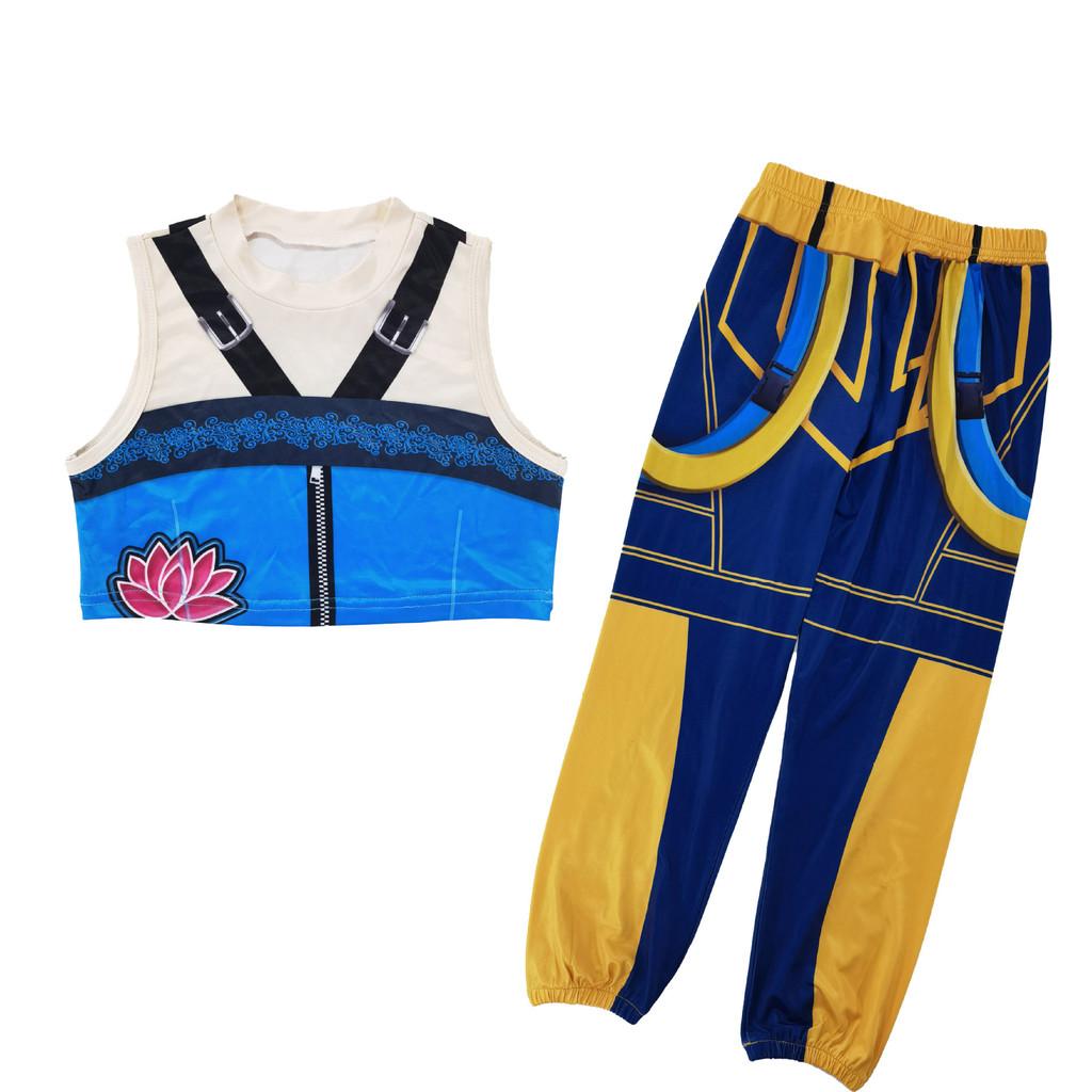 

Детский Девочки Аниме Мультфильм KPOP Певица Суперзвезда Зои Принт Безрукавная Футболка Топ Брюки Длинные Брюки Комплект Костюмы для Хэллоуина Косплей 160cm