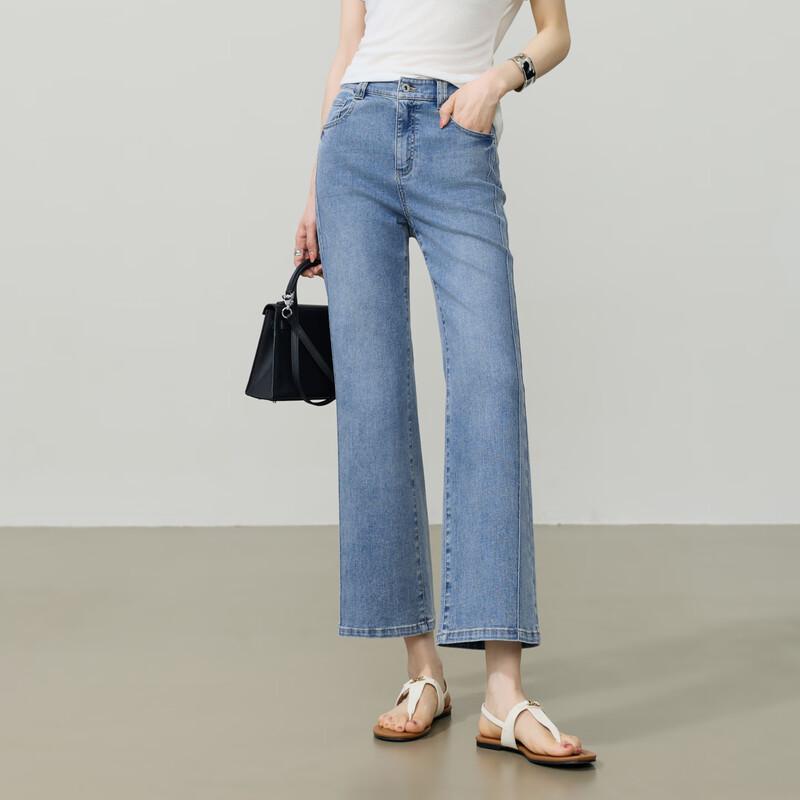 ESE-Y Women s Petite Slim Fit Cropped Flare Jeans 28